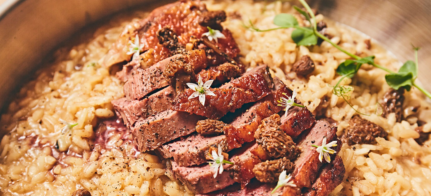SITRAM recipe for duck breast with morel risotto