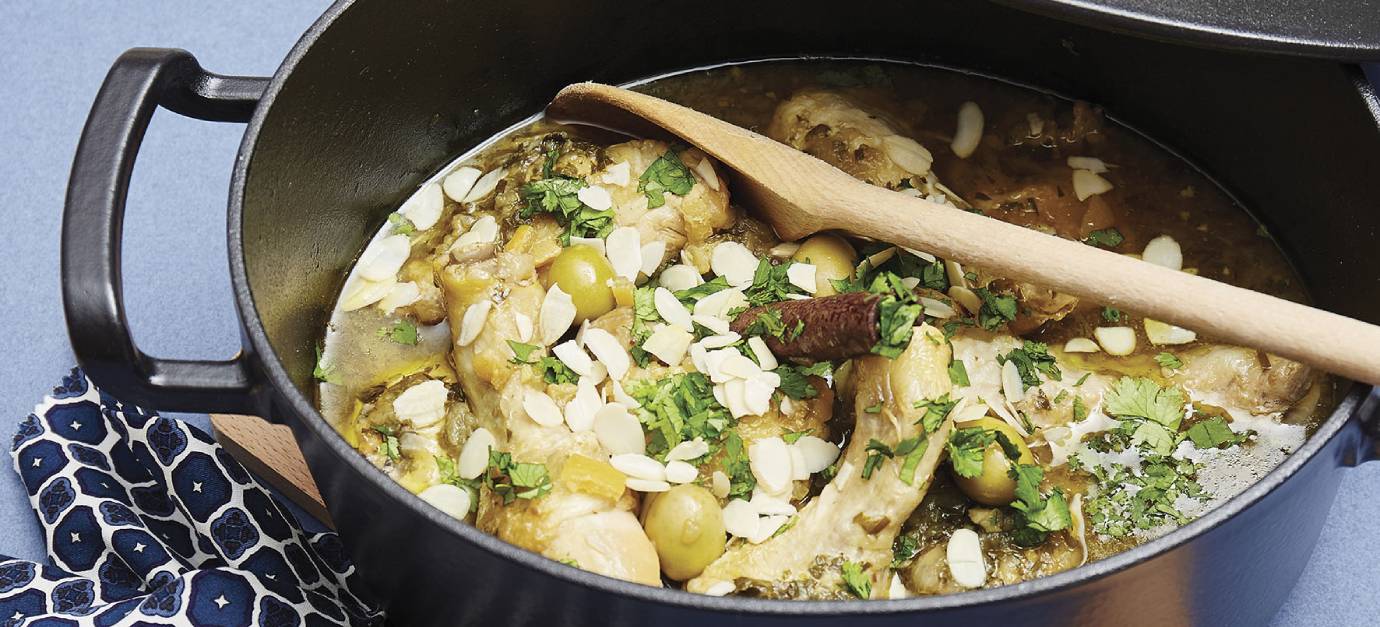 SITRAM recipe for chicken tagine with olives and almonds