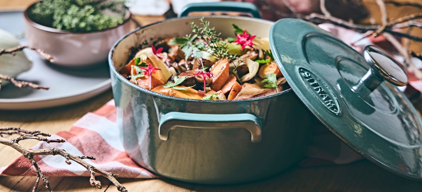 SITRAM recette bourguignon de champignons, carottes et patates douces